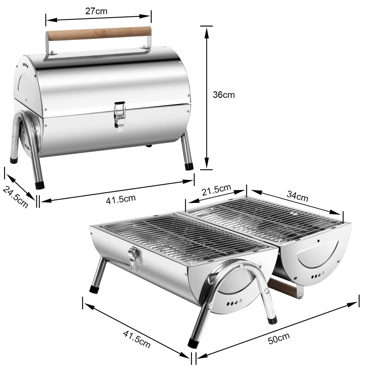 SunJas Barbacoa Portátil 2 en 1