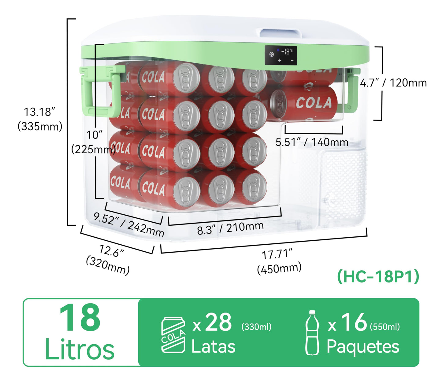 BINGI Nevera Portátil Eléctrica 18L