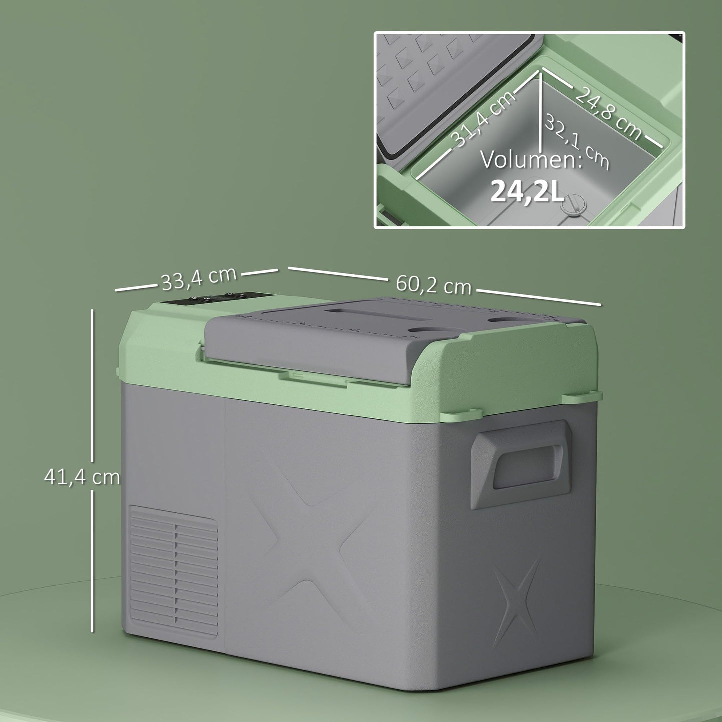 Outsunny Nevera Portátil Eléctrica de Compresor 24,2L