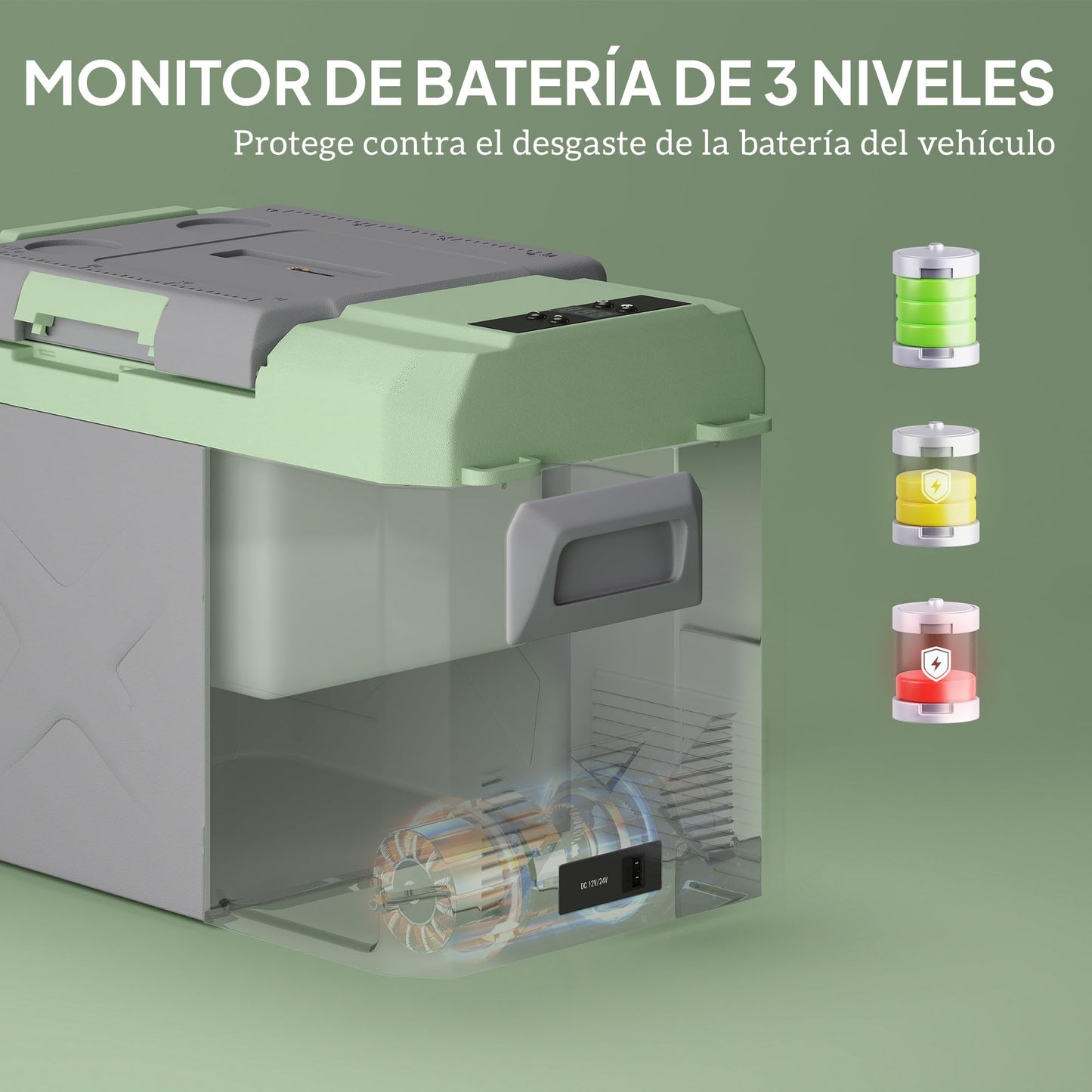 Outsunny Nevera Portátil Eléctrica de Compresor 24,2L
