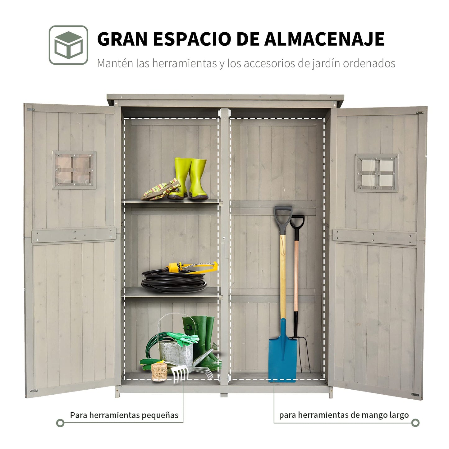 Outsunny Cobertizo de Madera para Jardín