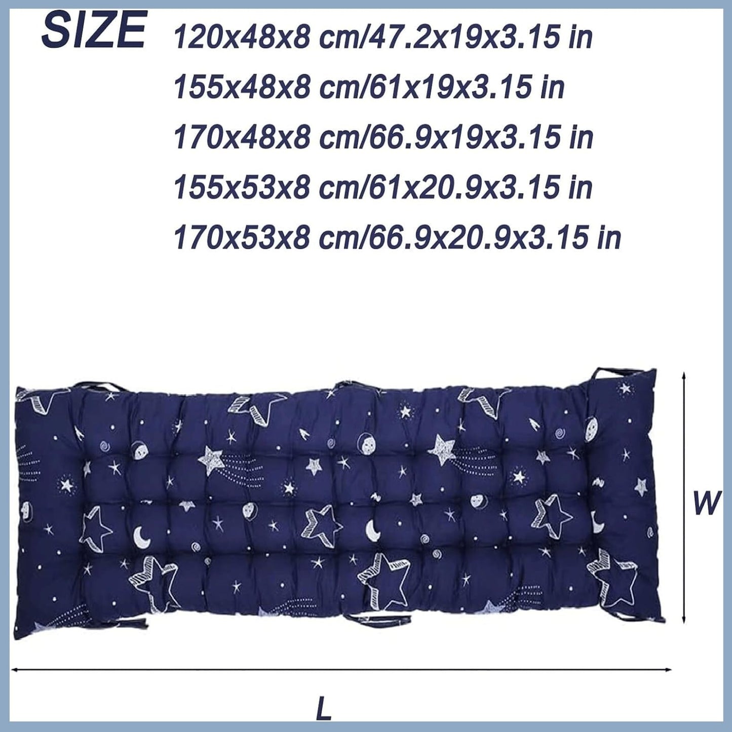 Sun Lounger Cushion 155x48cm