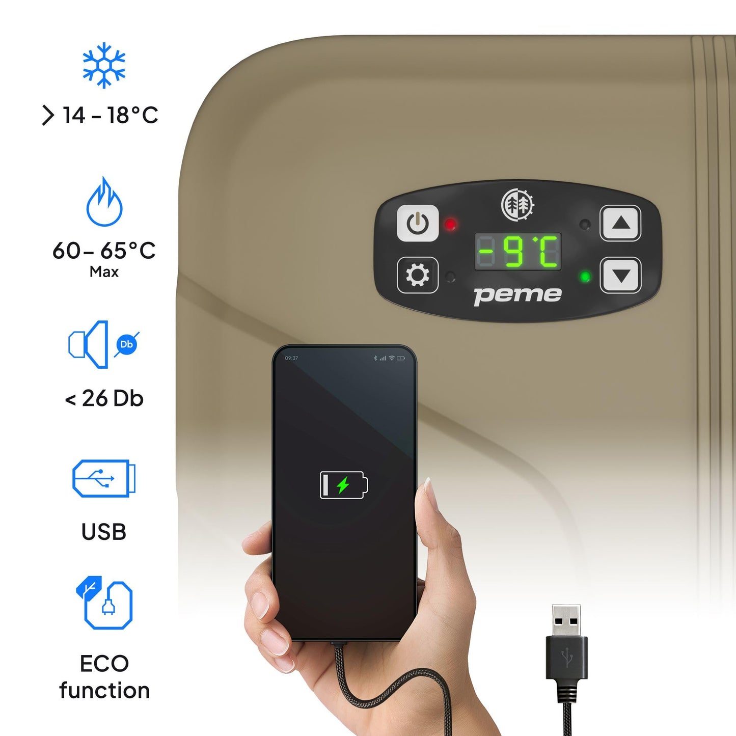 Peme Essential Nevera Portátil Eléctrica 25,7L