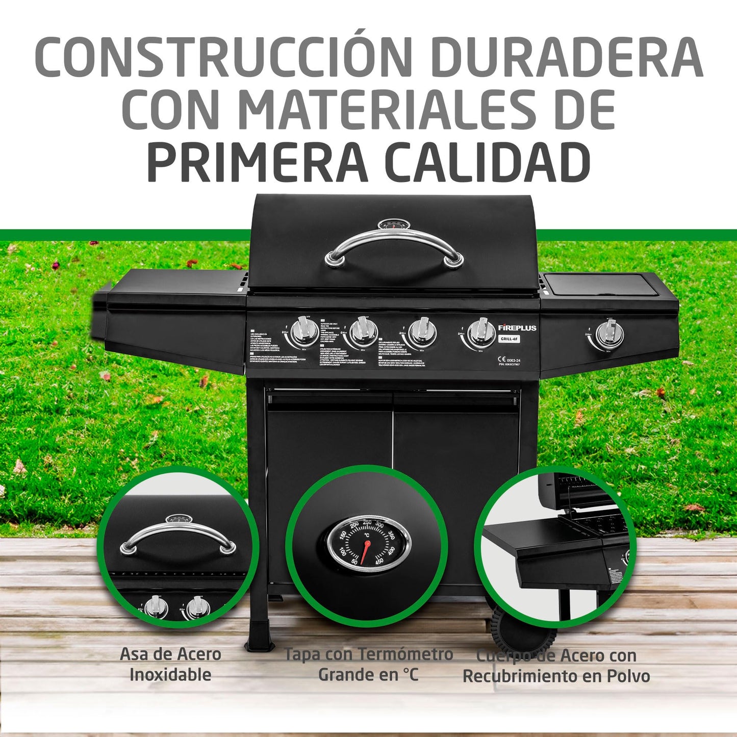 Amig Barbacoa de Gas Fireplus 4+1 Negra