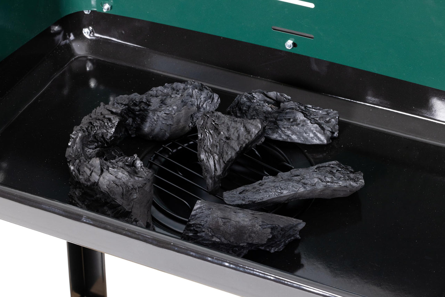 Aro Barbacoa de Carbón Verde con Ruedas