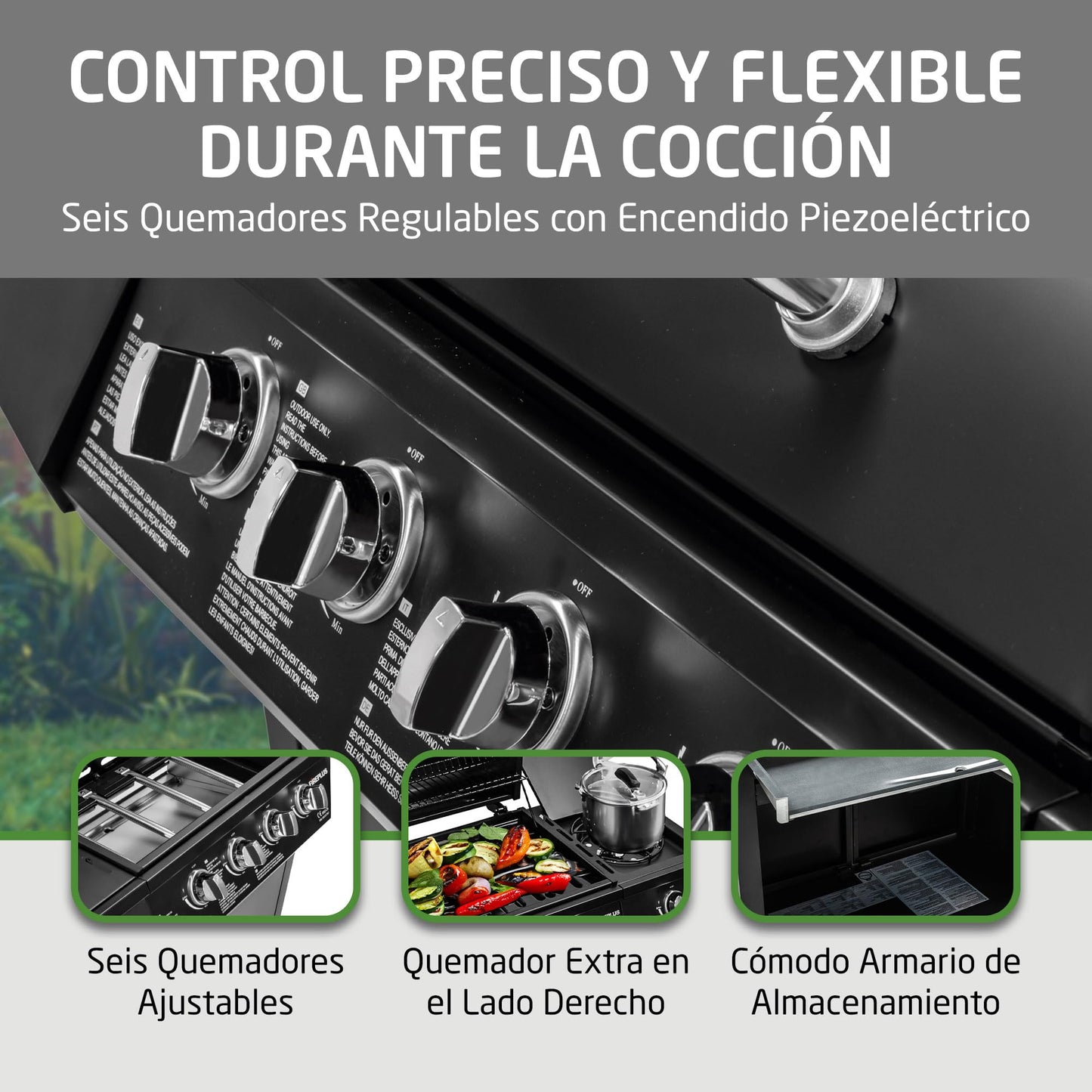 Amig Barbacoa de Gas Fireplus 4+1 Negra