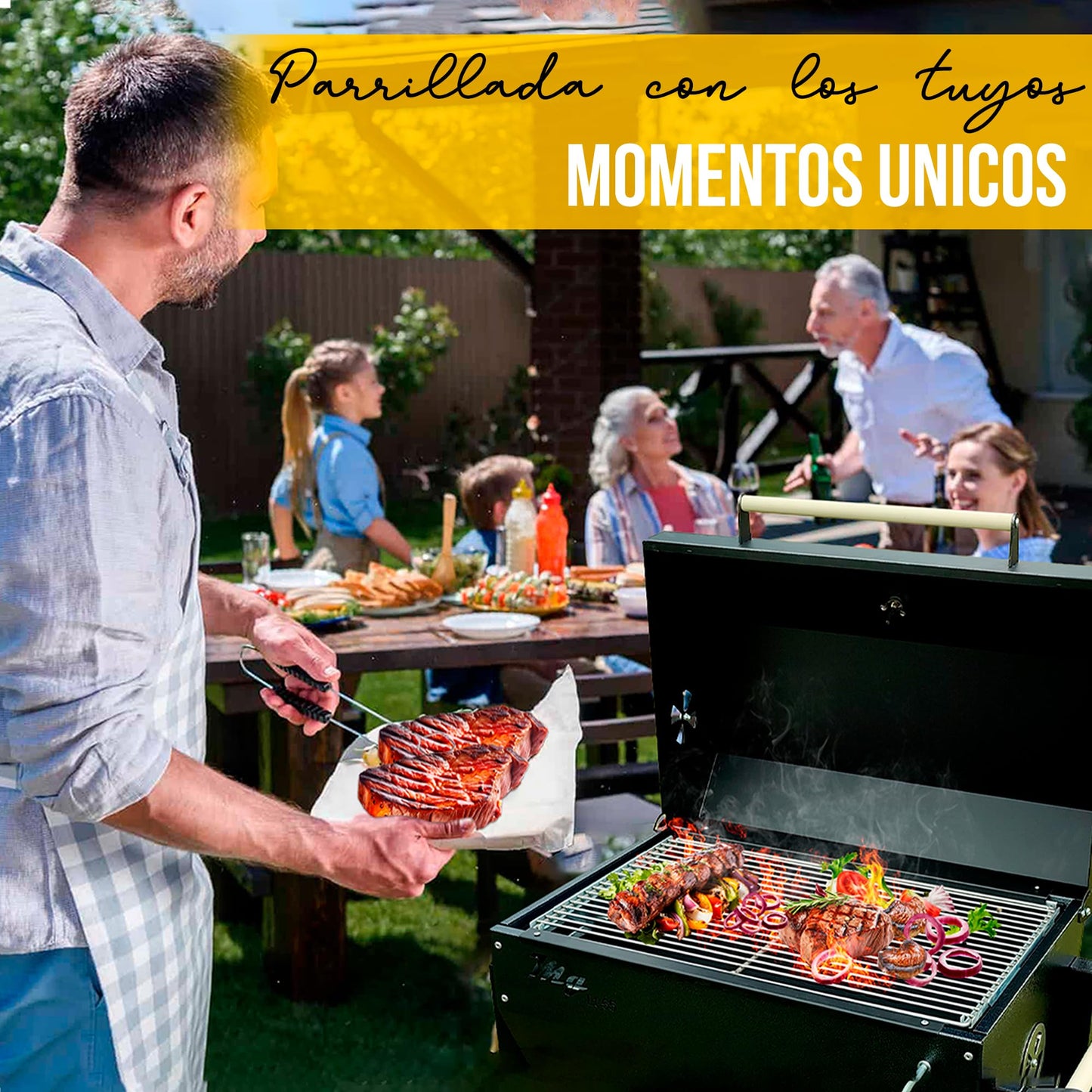 MG Barbacoa de Carbón con Parrilla Elevable