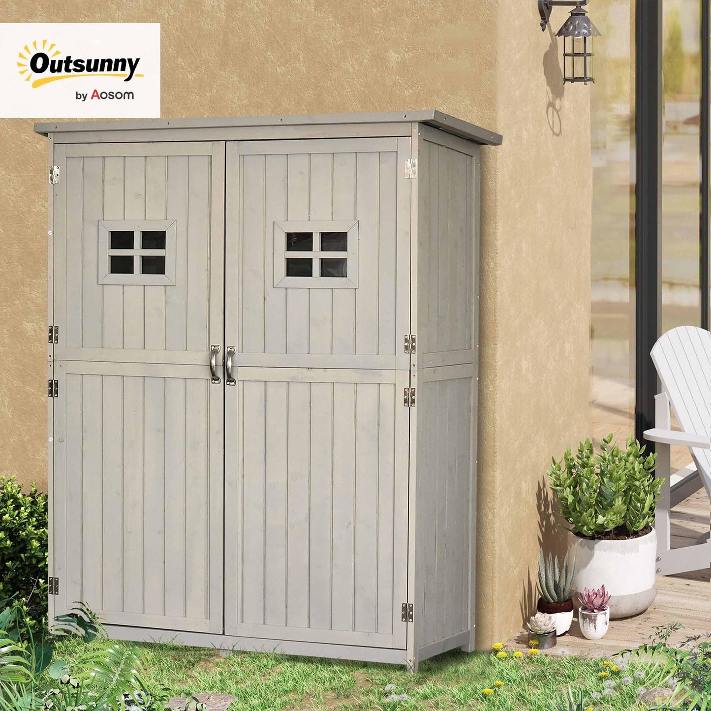 Outsunny Cobertizo de Madera para Jardín