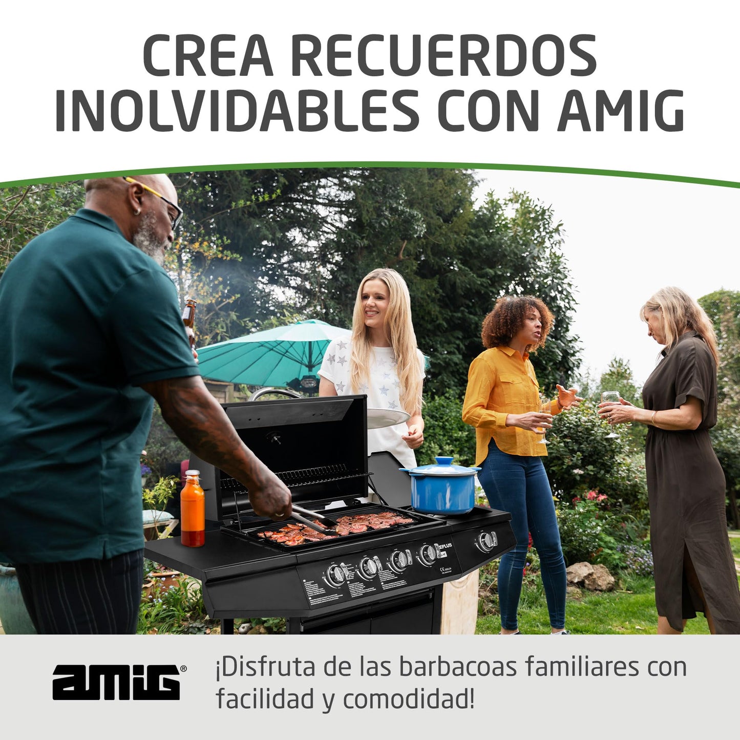 Amig Barbacoa de Gas Fireplus 4+1 Negra