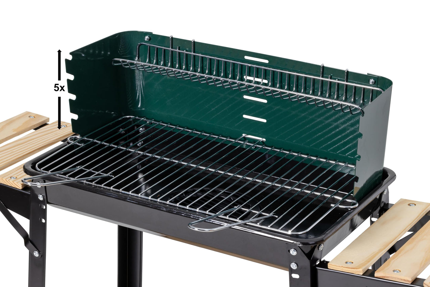 Aro Barbacoa de Carbón Verde con Ruedas