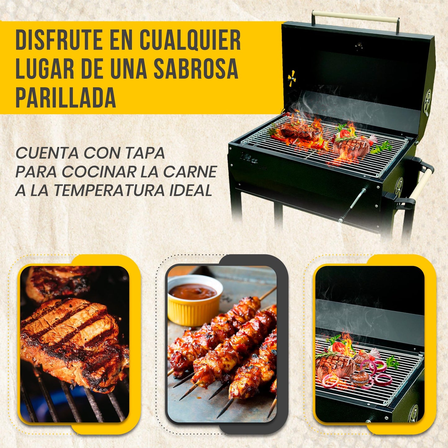 MG Barbacoa de Carbón con Parrilla Elevable