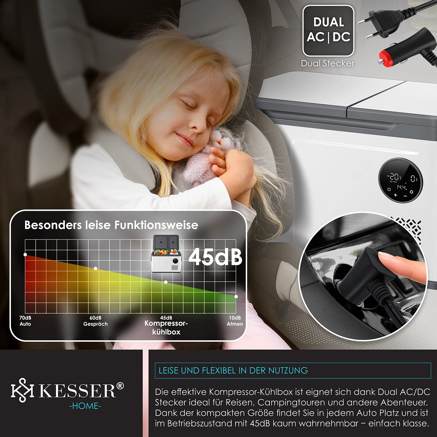 KESSER® Nevera Eléctrica de Compresor 49L