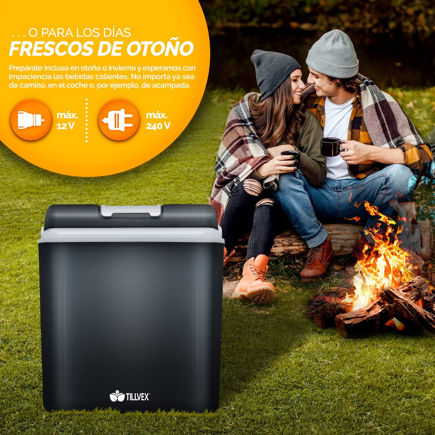 tillvex Nevera Portátil Eléctrica 24L Gris