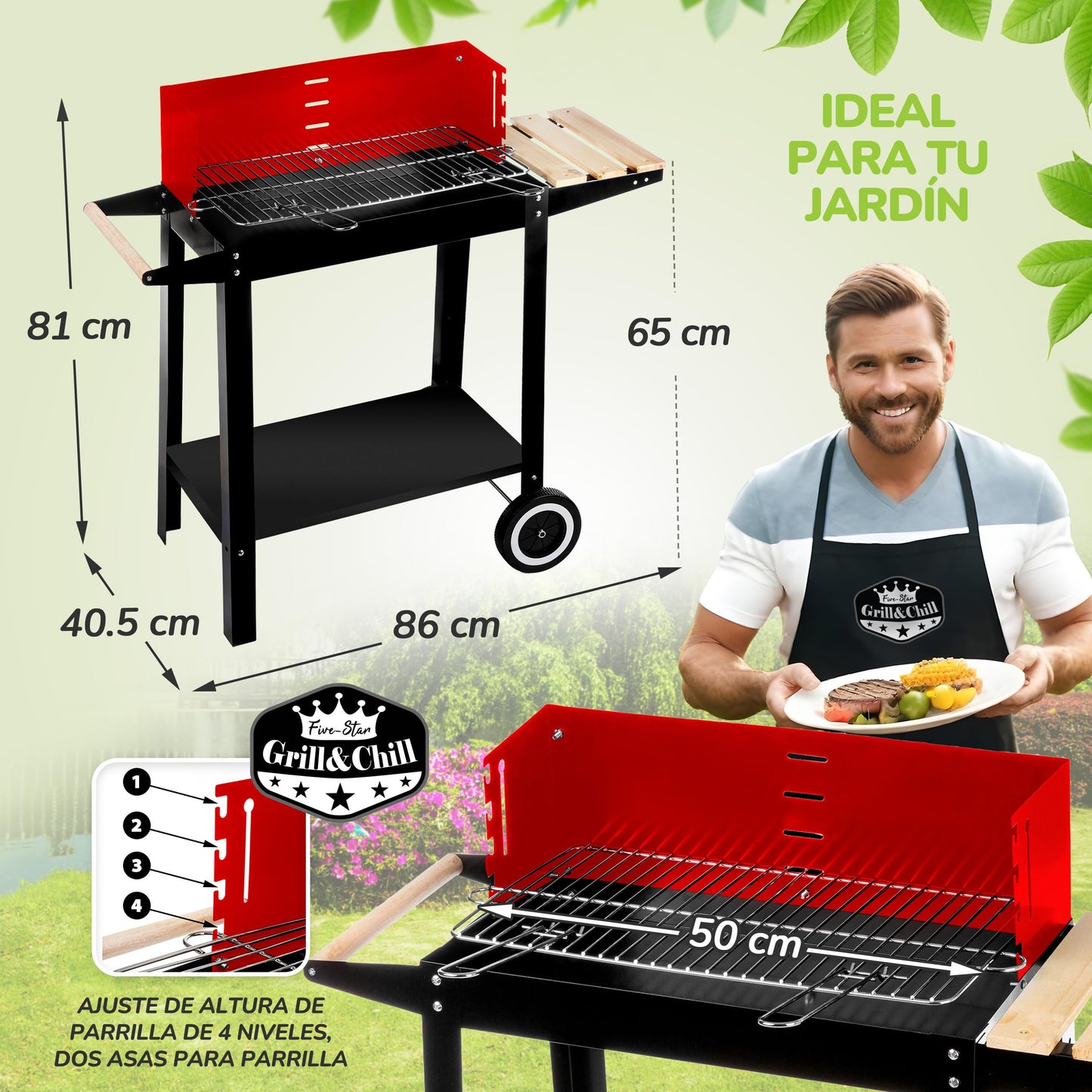 Five-Star Grill&Chill Barbacoa de Carbón GC0010
