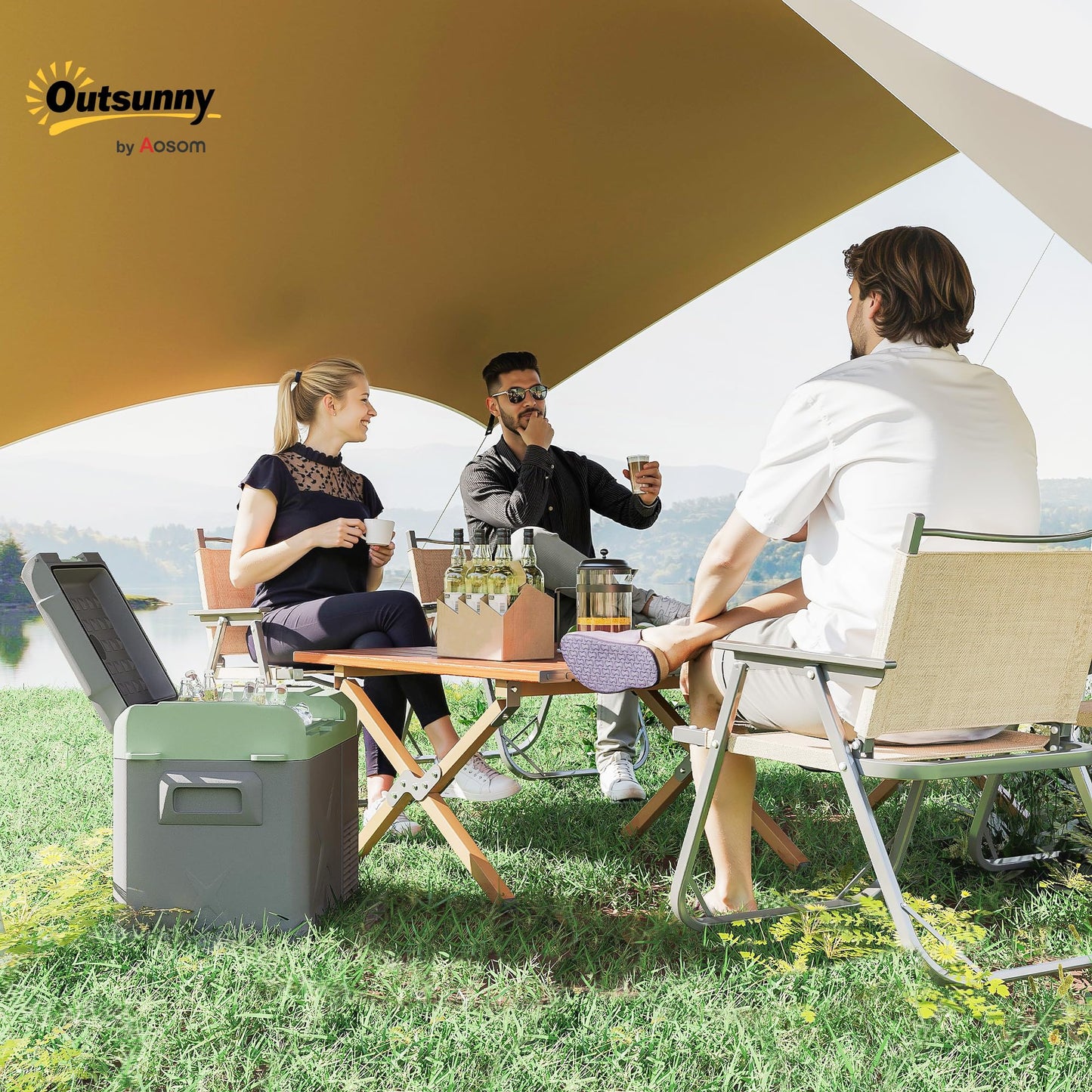 Outsunny Nevera Portátil Eléctrica de Compresor 24,2L