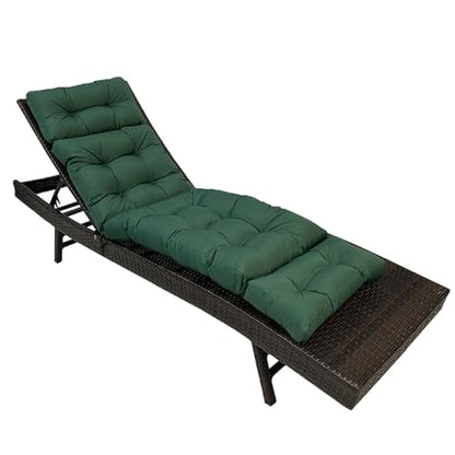 Outdoor Chaise Lounge Cushion 180x50x8cm Green