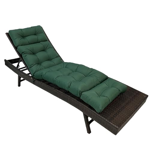 Outdoor Chaise Lounge Cushion 180x50x8cm Green