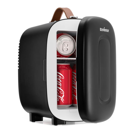 Enventor Mini Frigorífico 4L (6 Latas) Negro