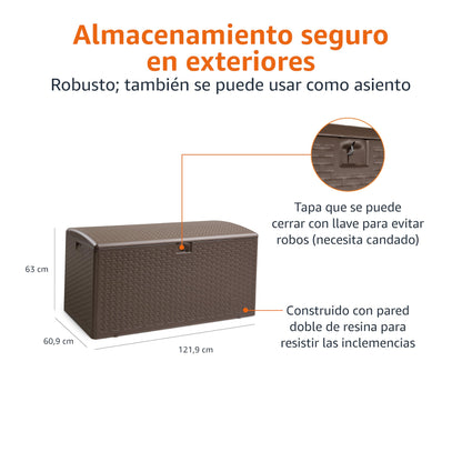 Amazon Basics Arcón para Exteriores 375L Marrón