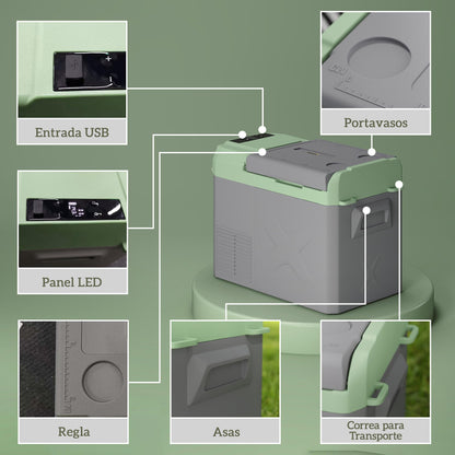 Outsunny Nevera Portátil Eléctrica de Compresor 24,2L
