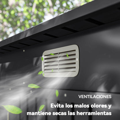 Outsunny Caseta de Jardín 2,7m² Gris