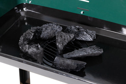 Aro Barbacoa de Carbón Verde con Ruedas