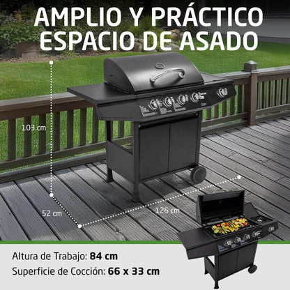 Amig Barbacoa de Gas Fireplus 4+1 Negra