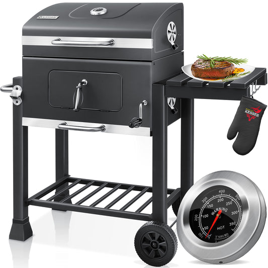 KESSER® Parrilla de Carbón con Carrito XL Gris