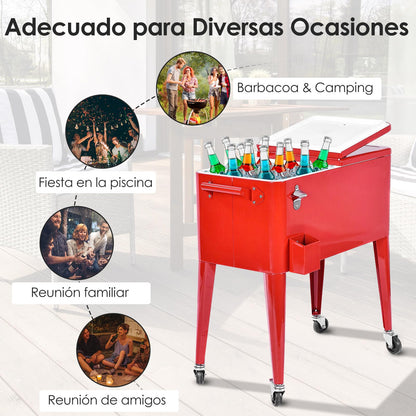 COSTWAY Carrito Nevera 76L con Ruedas