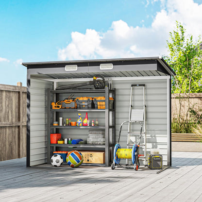 Outsunny Caseta de Jardín 2,7m² Gris