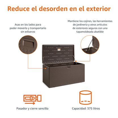 Amazon Basics Arcón para Exteriores 375L Marrón