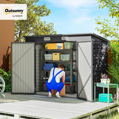 Outsunny Caseta de Jardín 2,7m² Gris