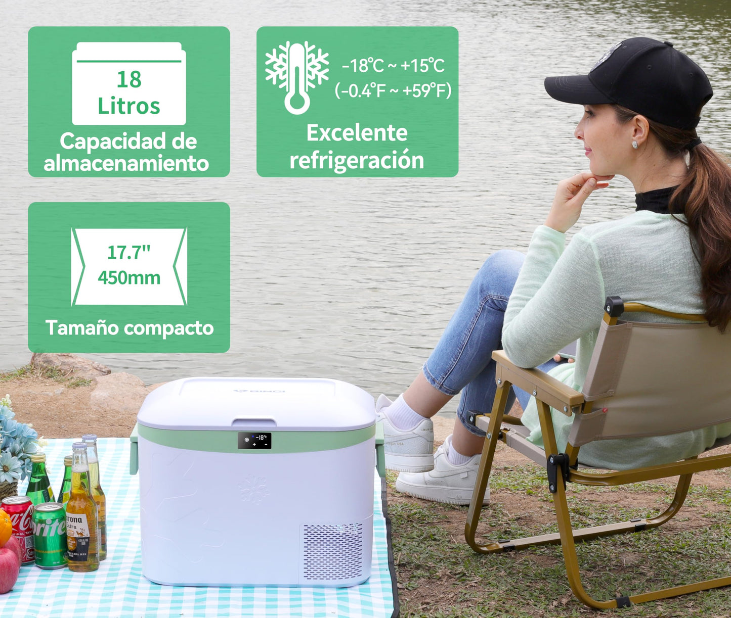 BINGI Nevera Portátil Eléctrica 18L