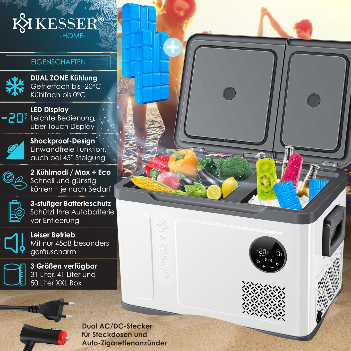 KESSER® Nevera Eléctrica de Compresor 49L